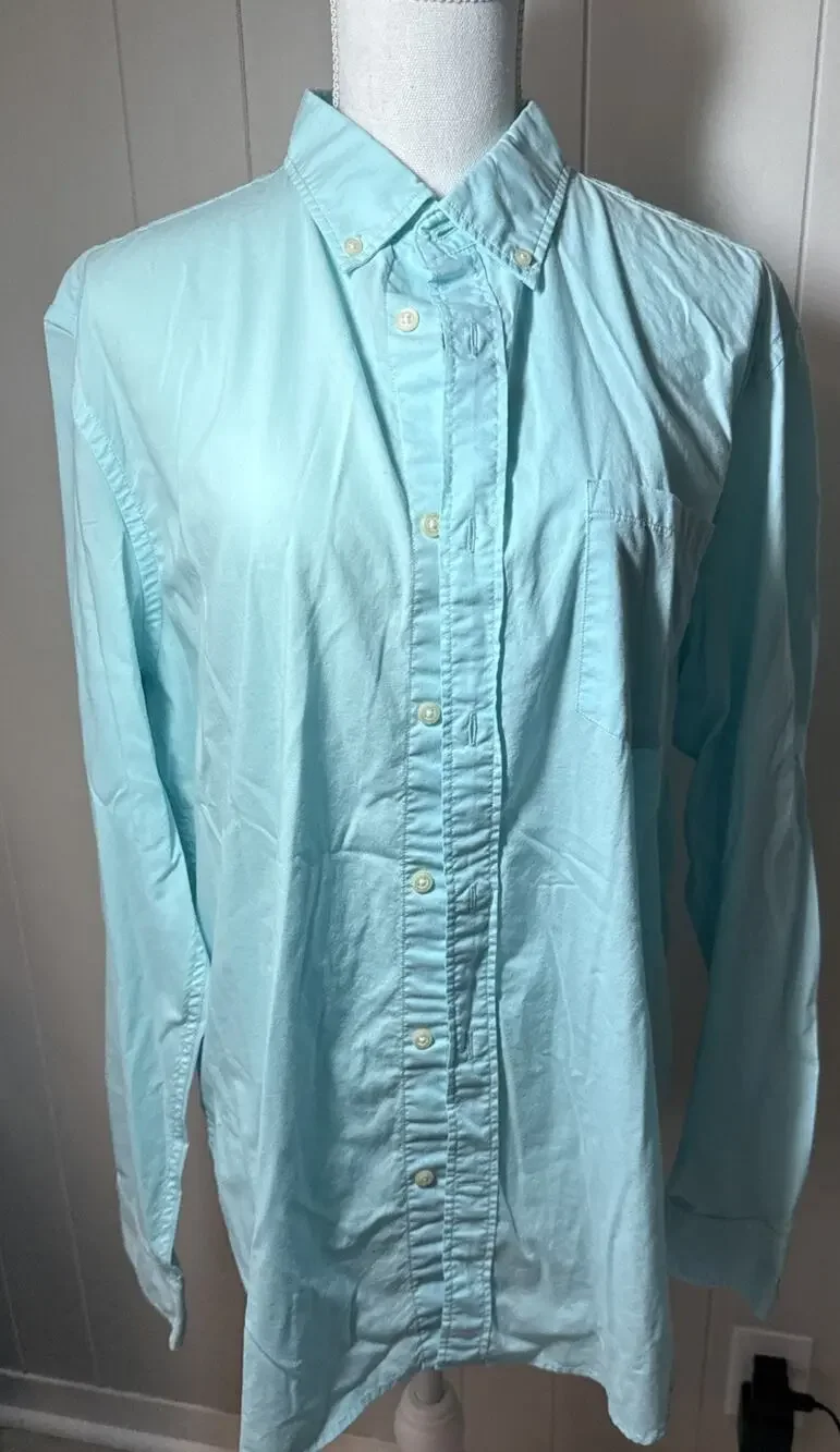 Banana Republic Shirt Mens Large Nantucket Blue 100% Line Camden Fit XX